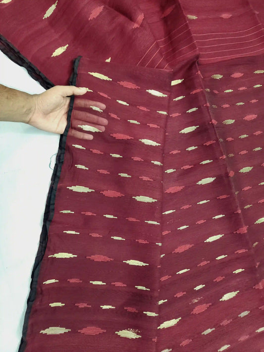 Jamdani Dark Maroon