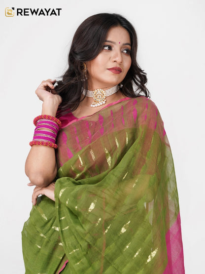 olive pink jamdani