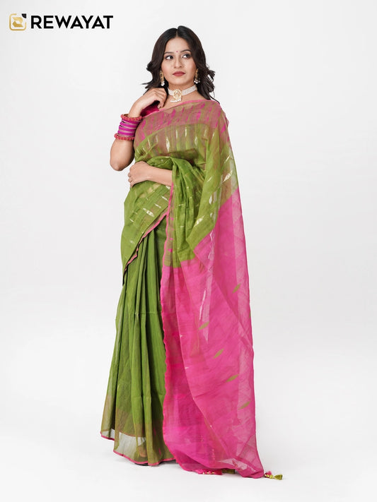 olive pink jamdani