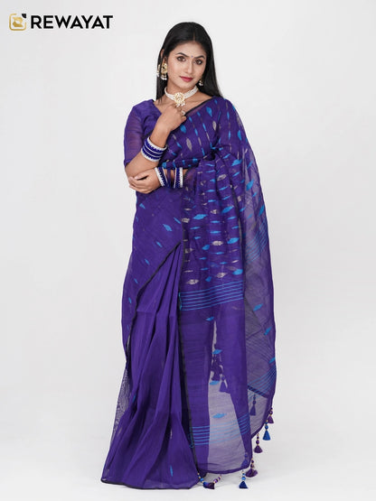 blue & firoja jamdani