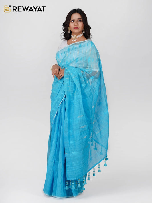 sky blue jamdani