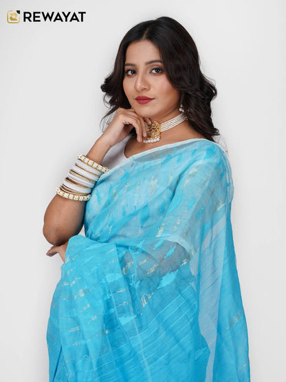 sky blue jamdani