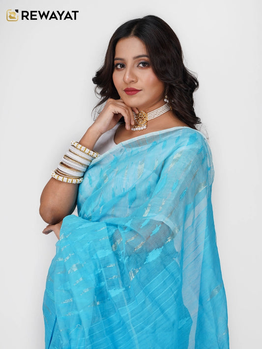 sky blue jamdani