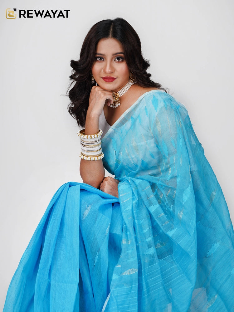 sky blue jamdani