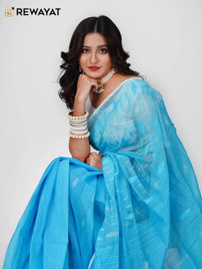 sky blue jamdani