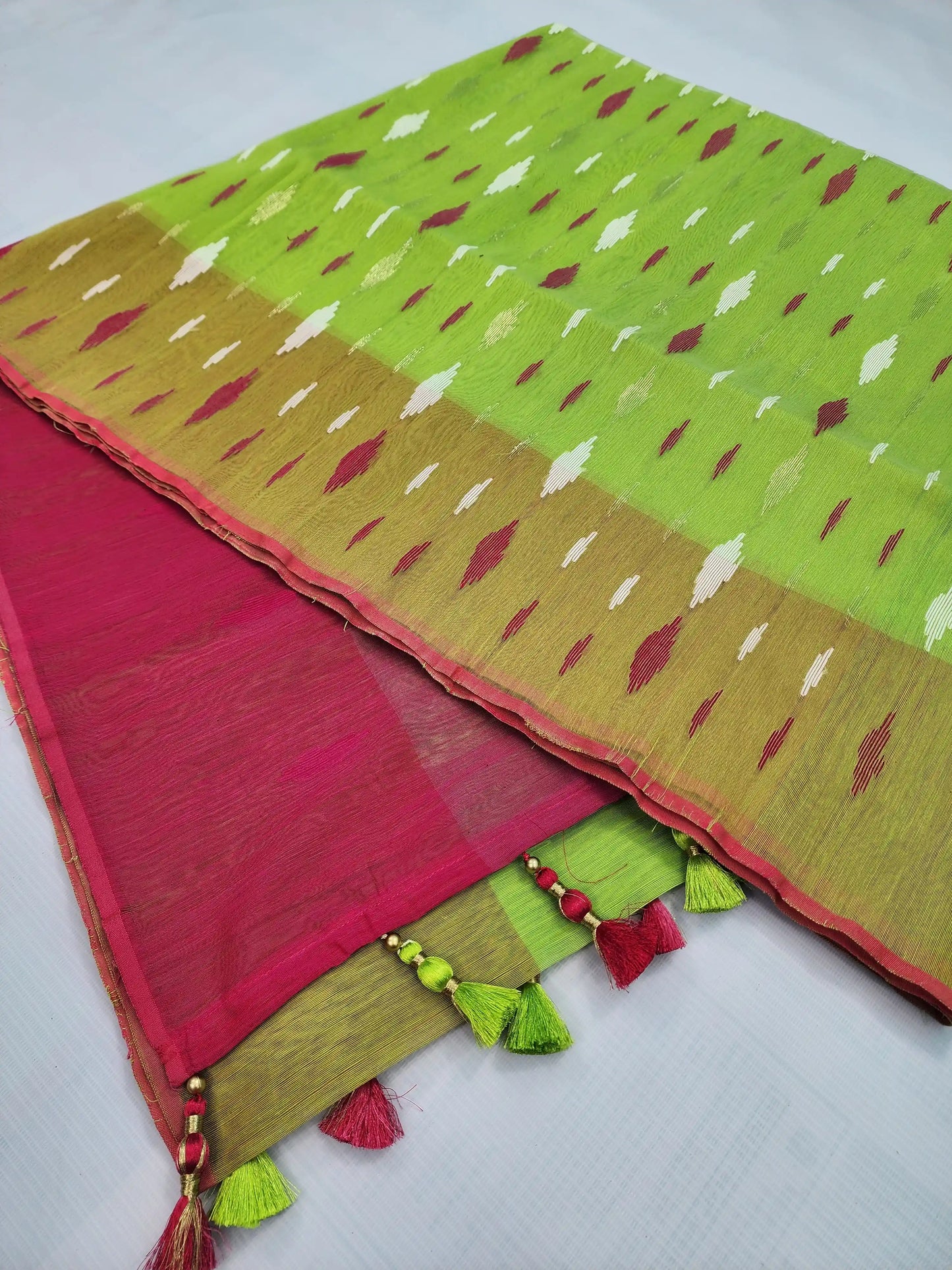 Lemon pink jamdani