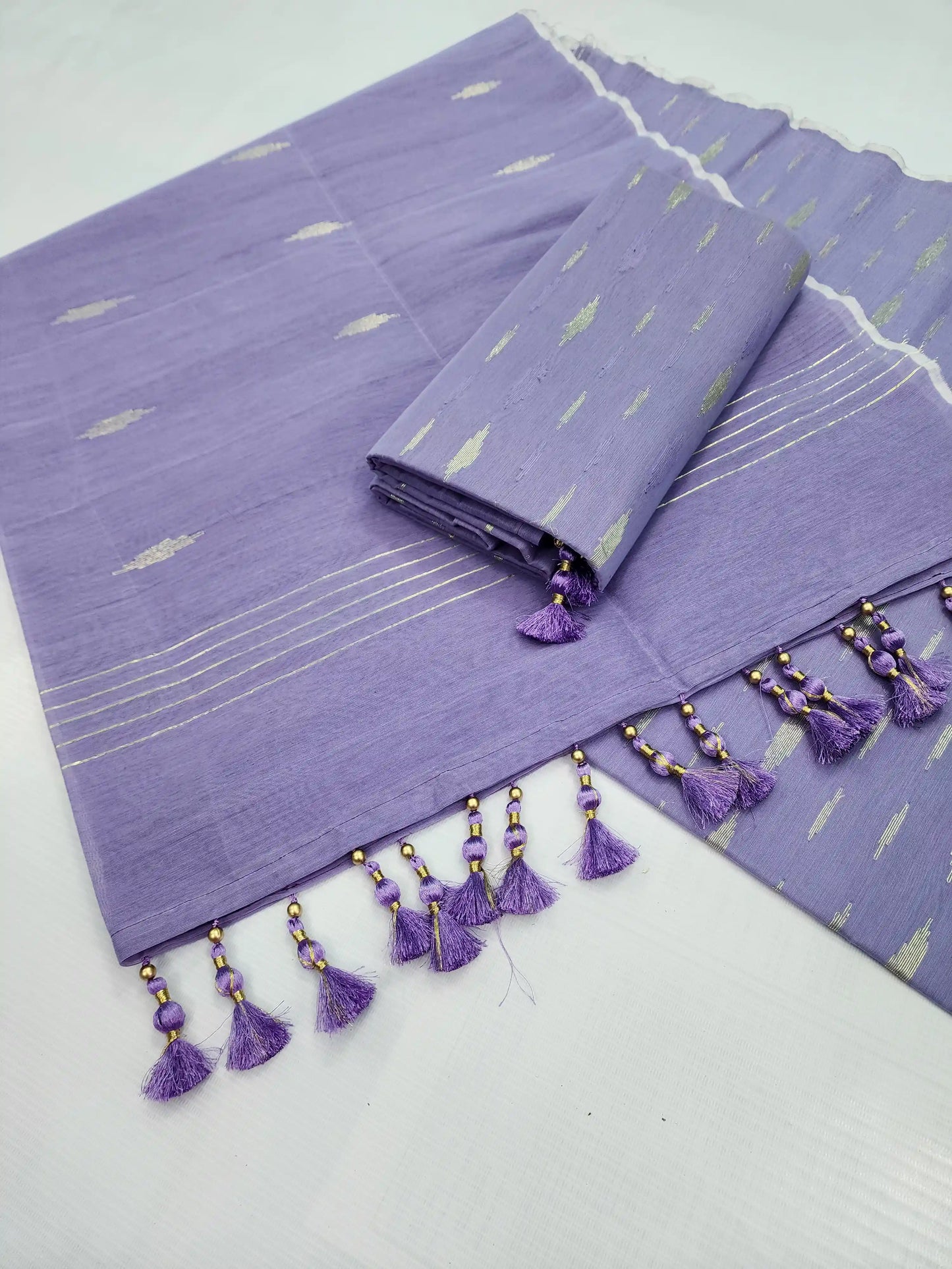Jamdani Saree Lavender colour