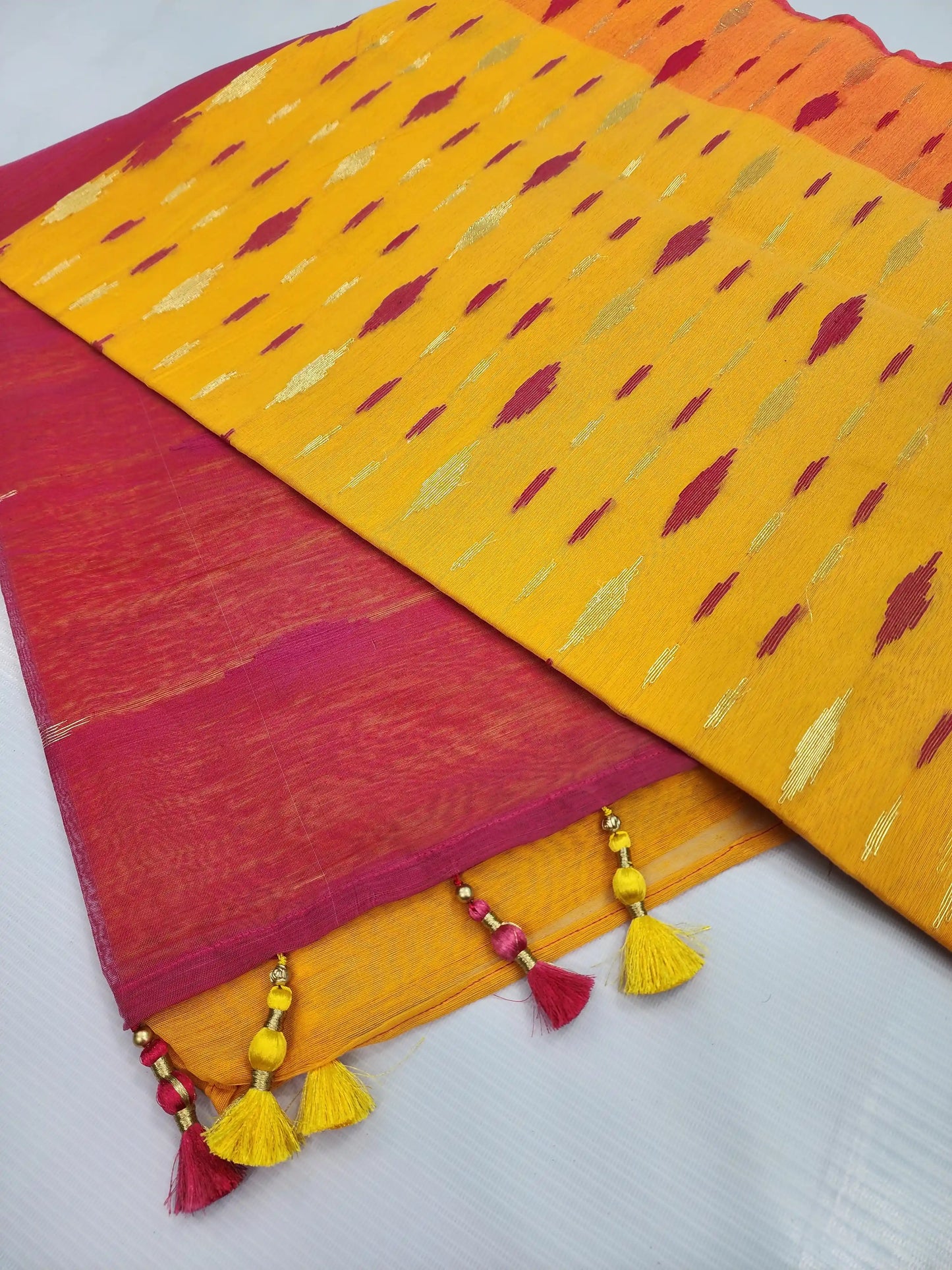 yellow pink jamdani