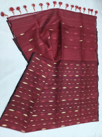 Jamdani Dark Maroon